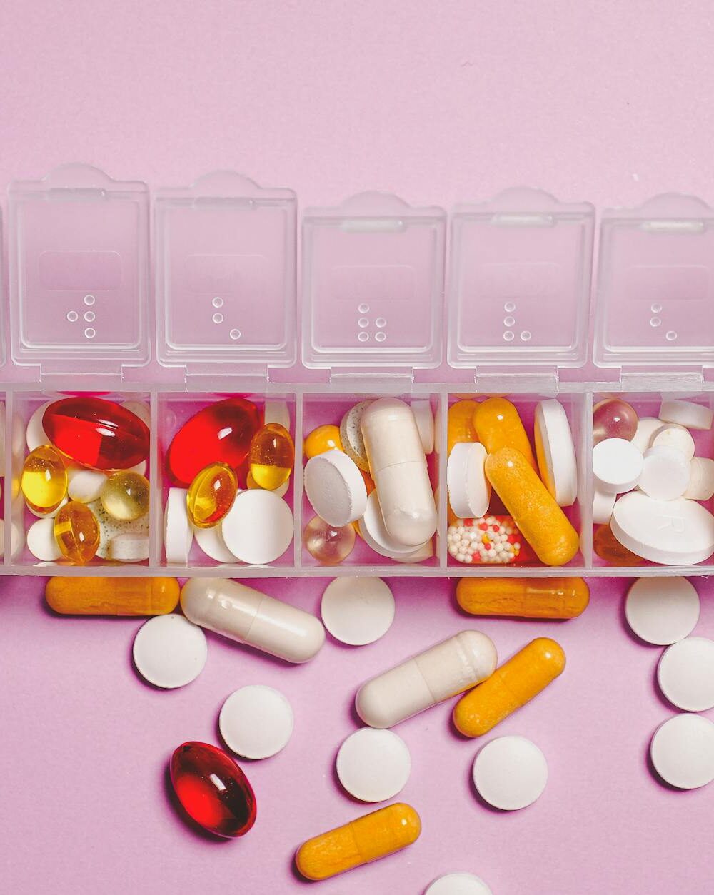 clear plastic container and medicine capsule